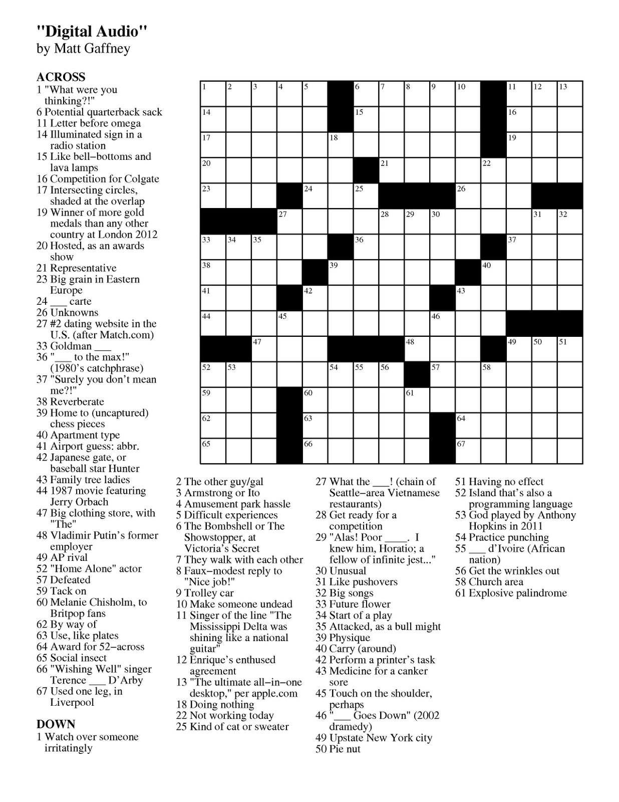 Free Printable Universal Crossword Puzzle Printable Crossword Puzzles - Free Easy Celebrity Crossword Puzzles