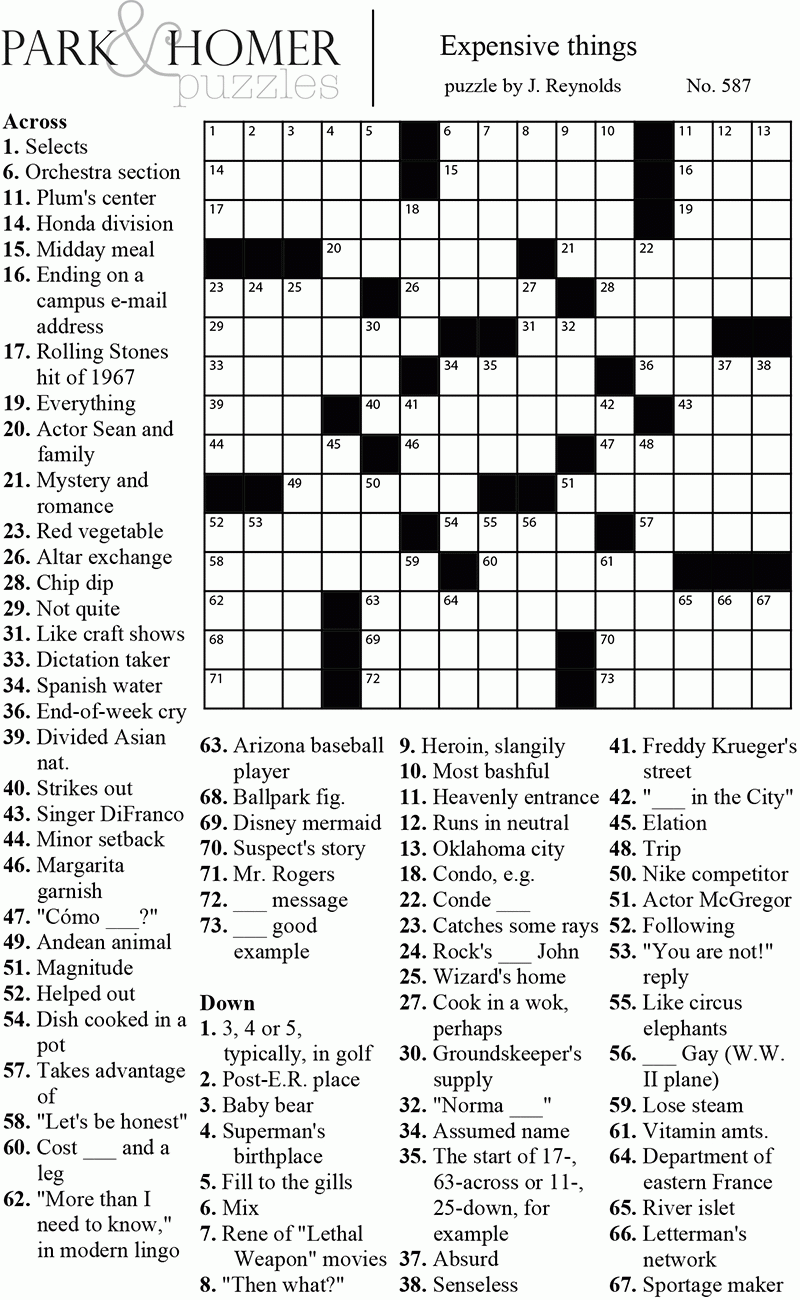 Crossword Puzzle Easy Printable Puzzles For Seniors Printable  - Free Easy Crossword Puzzles With Answers To Print