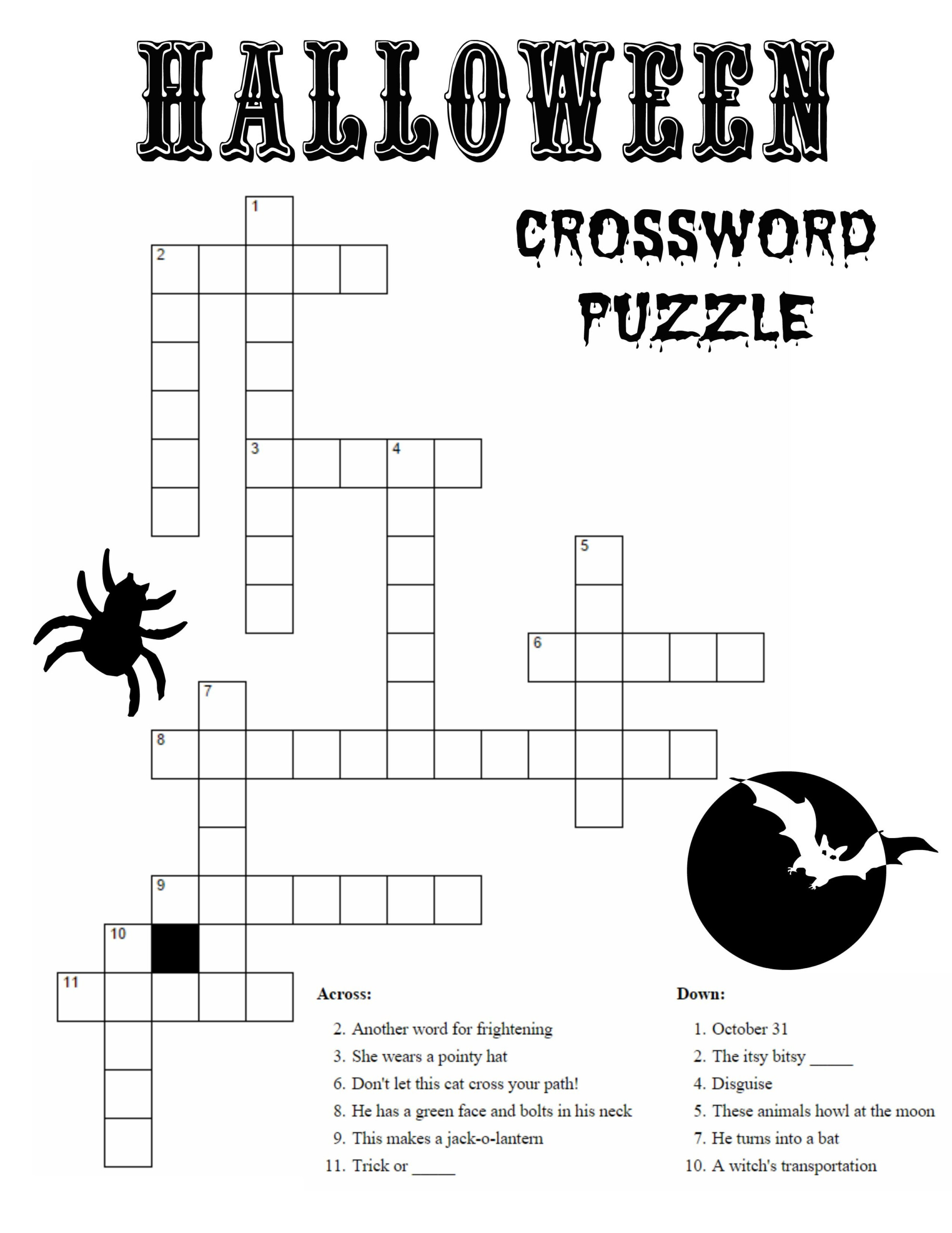 Crossword Kid Halloween Activities Halloween Crossword Puzzle Sc 1 St  - Free Easy Halloween Crossword Puzzles