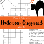 Free Printable Halloween Crossword Puzzle With Key - Free Easy Printable Crossword Puzzles For Adults With Answer Key