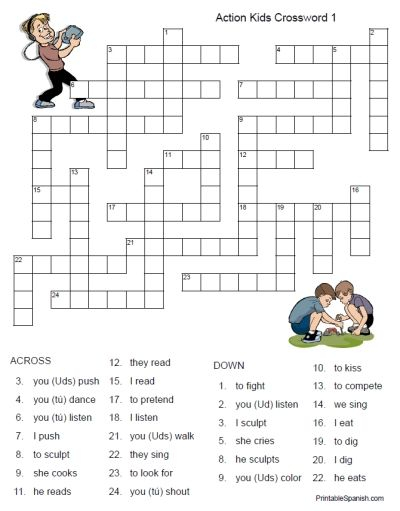 Easy Spanish Crossword Puzzles Printable Crossword Printable - Free Easy Spanish Crossword Puzzles