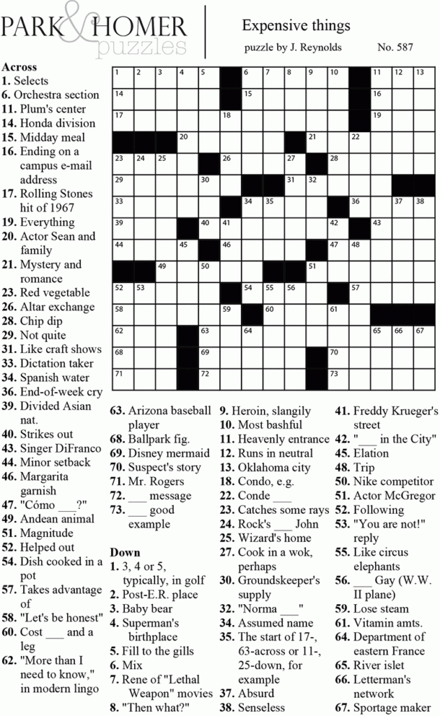 Crossword The Austin Chronicle Printable Crossword With Answers  - Free Printable Easy Crossword Puzzles With Answers