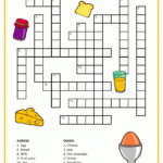 Free Printable French Breakfast Crossword French Worksheets French  - French Crossword Puzzle Easy