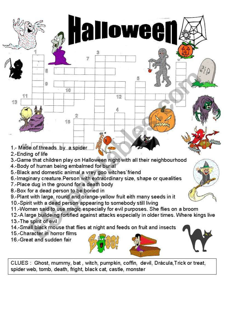 Halloween Crossword ESL Worksheet By Milagrin - Halloween Crossword Easy Esl