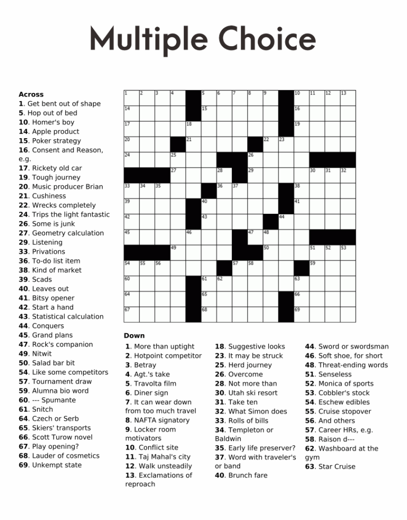 Easy Printable Crossword Puzzles Free 10 Best Large Print Easy  - It's Easy To Pick A Piece Of Cake Crossword Clue