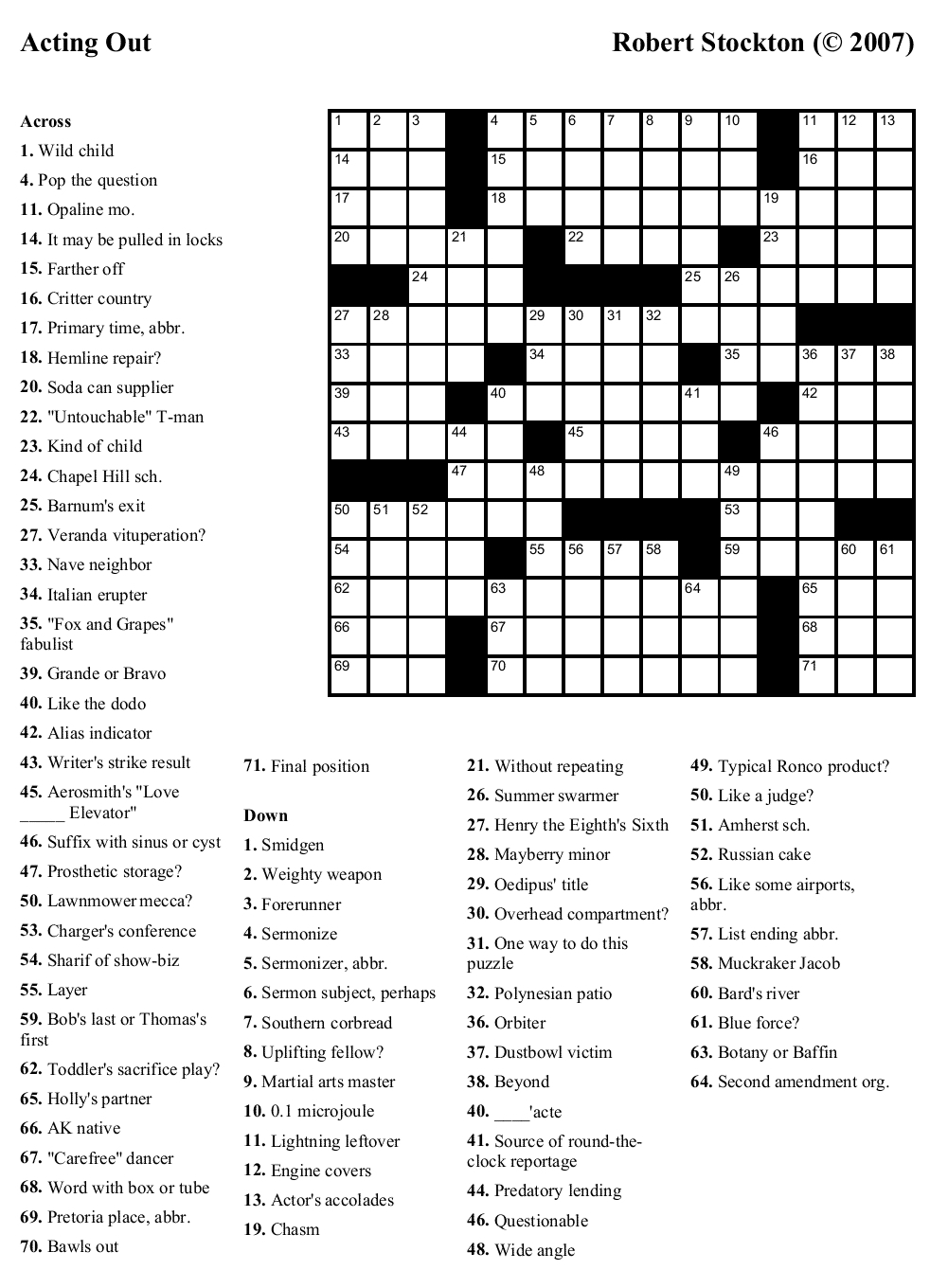 Printable Daily Crosswords For January 2018 Printable Crossword Puzzles - It's Usually Easy To See Through Crossword