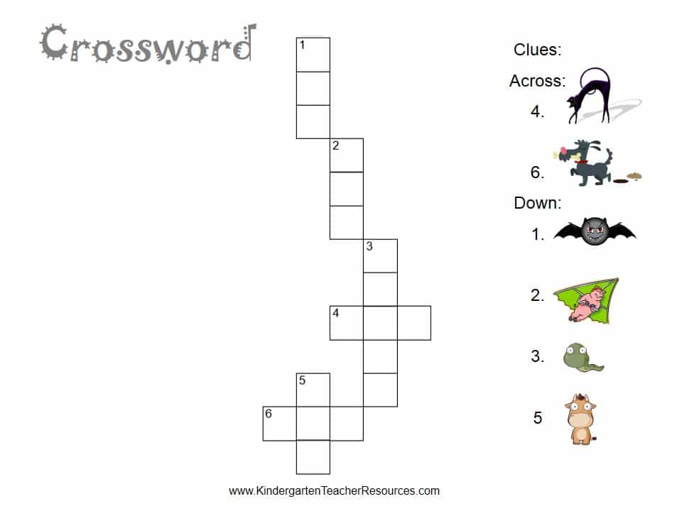 Free Easy Crossword Puzzles - Kindergarten Easy Crossword