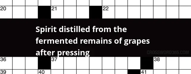 Spirit Distilled From The Fermented Remains Of Grapes After Pressing  - Like Easy To Eat Grapes Crossword Clue