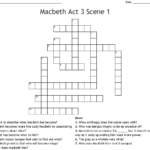 Macbeth Act 3 Scene 1 Crossword WordMint - Macbeth Crossword Easy