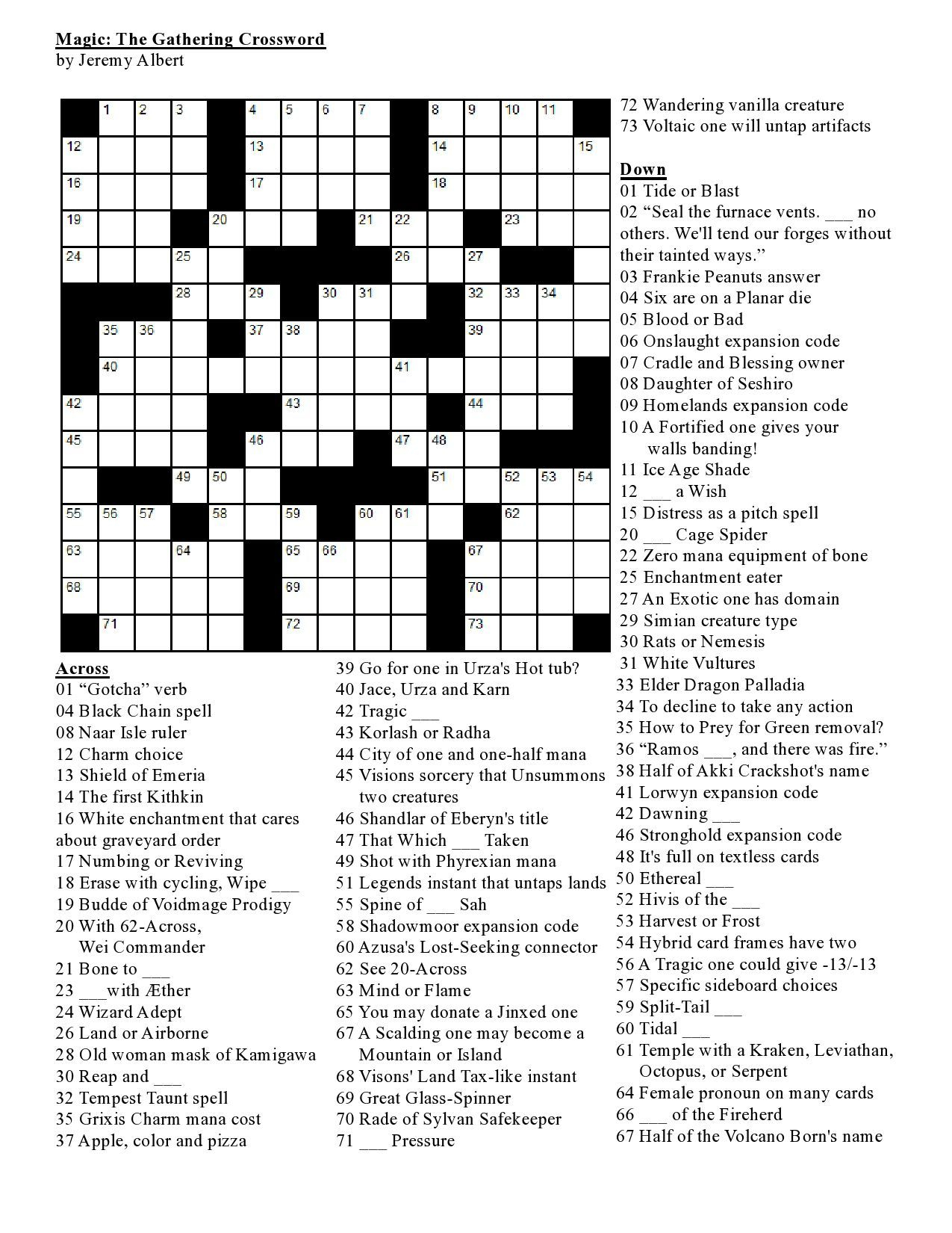 Pin By Magic The Gathering On Fan Board Magic Birthday The  - Magic Themed Easy Crossword Puzzle