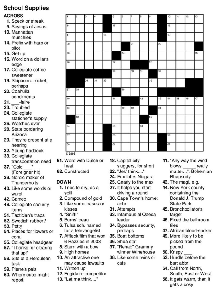 Printable Puzzles For Seniors Printable Crossword Puzzles - Make Easier To Read In A Way Crossword
