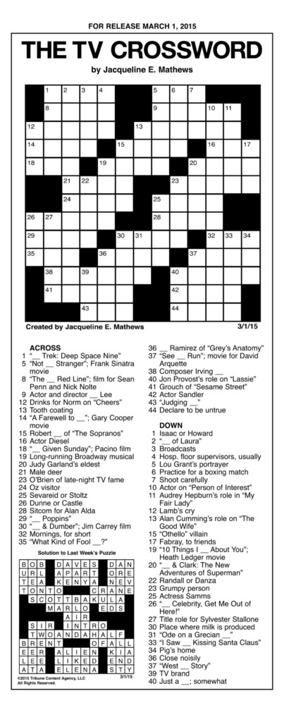 Jacqueline E Mathews Printable Crossword Puzzles  - Mature Easy Going Manner Crossword