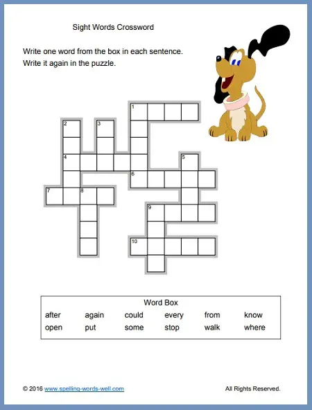 Easy Crossword Puzzle For Early Learners - Most Easy To Walk On Crossword Clue