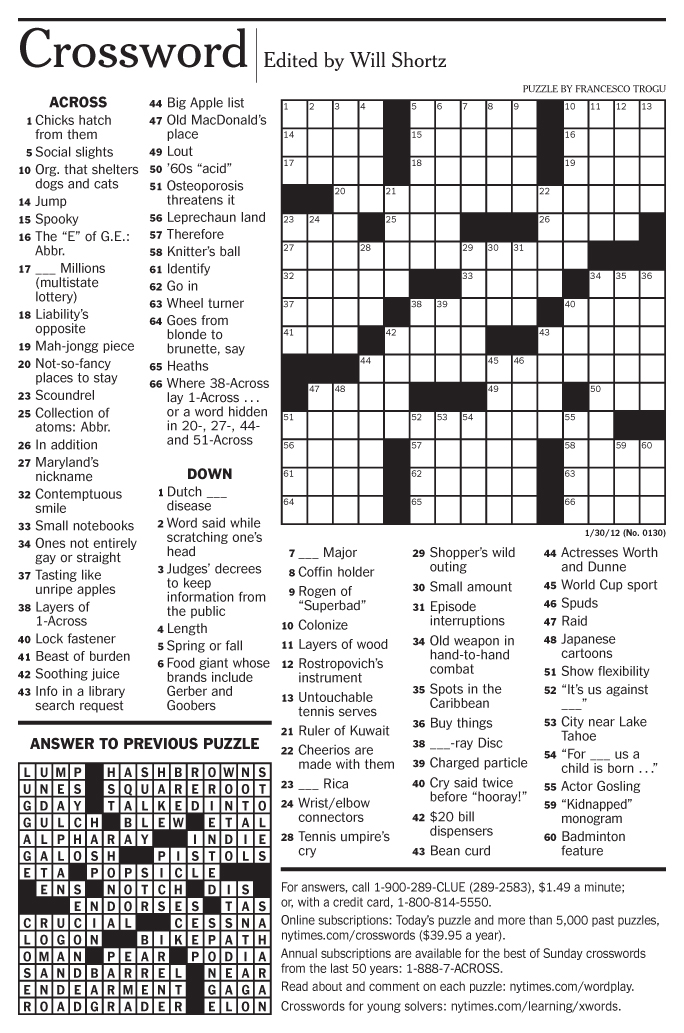 Francesco Trogu The New York Times Crossword Puzzle - New York Times Easy Crossword Puz Download