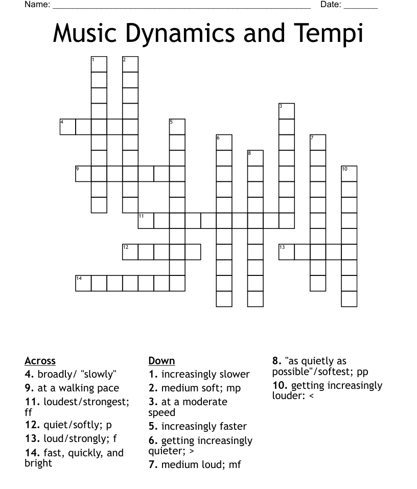 Slowly In Music Crossword Puzzle Printablecrosswordpuzzlesfree - Nice And Easy Product Crossword Clue