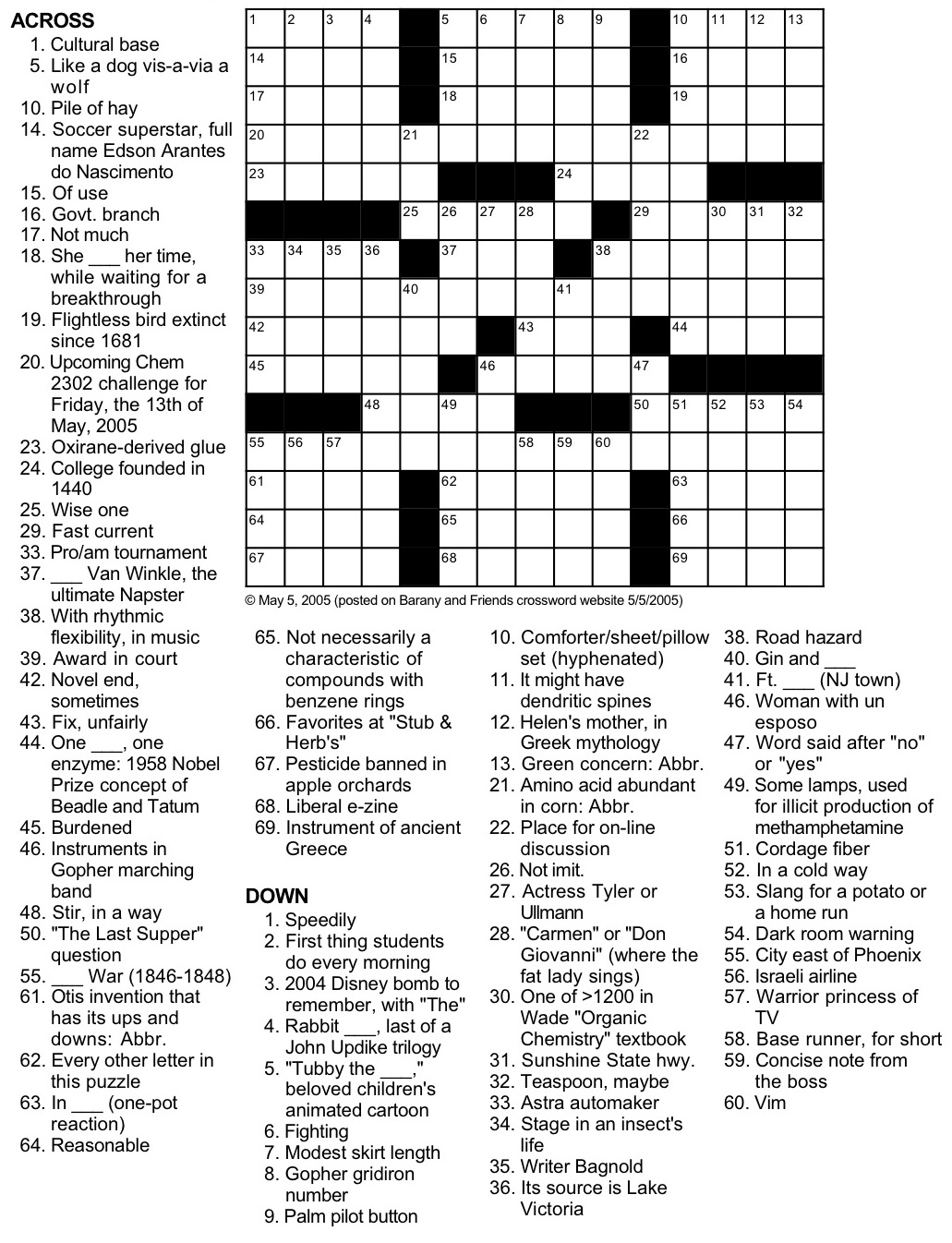 Easy Printable Crossword Puzzles For Adults Our Easy Crossword  - Not Easy To Please Crossword