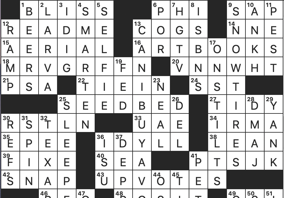 Rex Parker Does The NYT Crossword Puzzle It Debuted On 1 6 1975 THU  - Peaceful Easy Feeling Group Crossword Clue