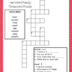 Just Add Clipart Printables Ee Words Word Families Crossword - Photography Crossword Easy