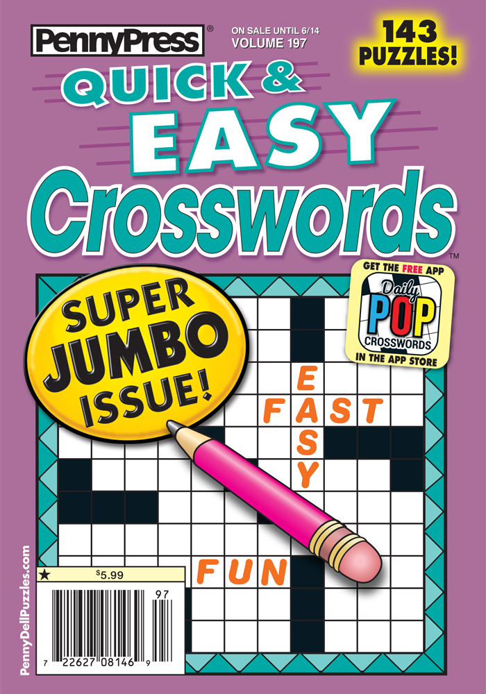 Quick Easy Crosswords Penny Dell Puzzles - Quick And Easy To Move Crossword