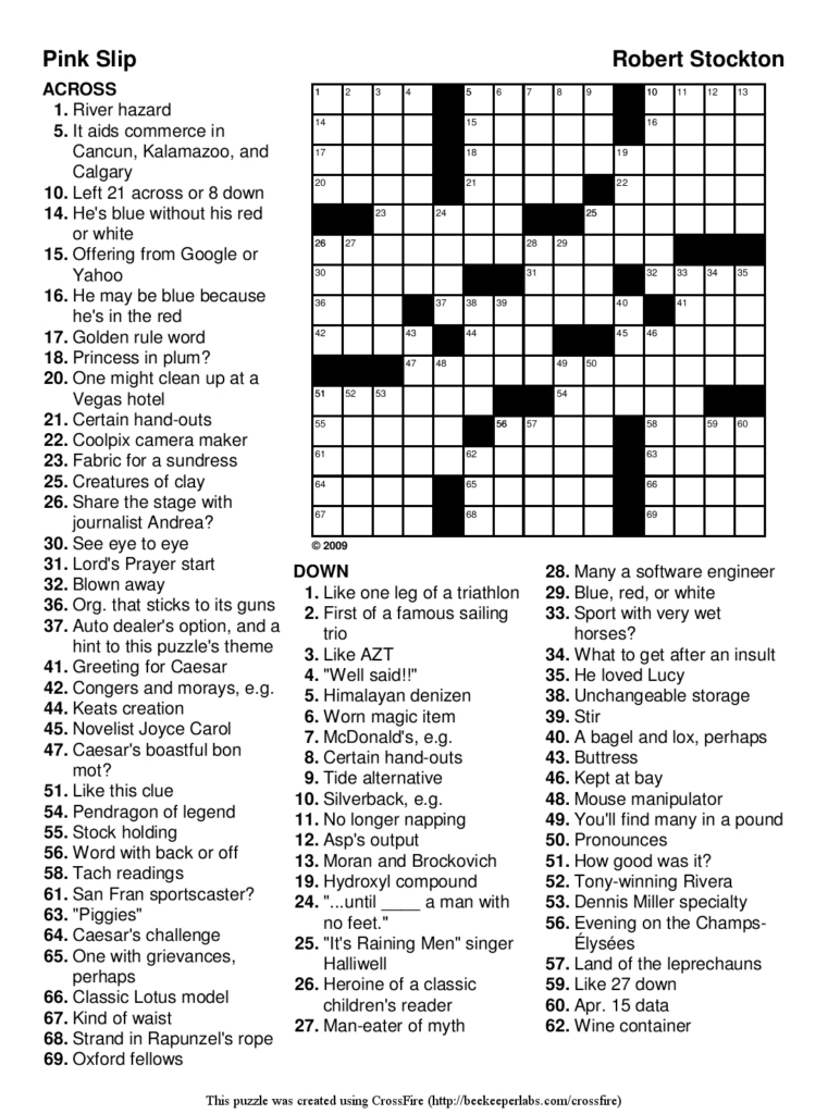 Easy Printable Crossword Puzzle Answers Printable Crossword Puzzles - Really Easy To Understand Crossword Clue