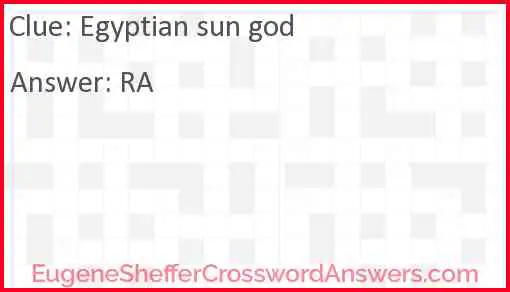 Egyptian Sun God Crossword Clue EugeneShefferCrosswordAnswers - Snuggle Up In An Easy Chair Say Crossword Clue