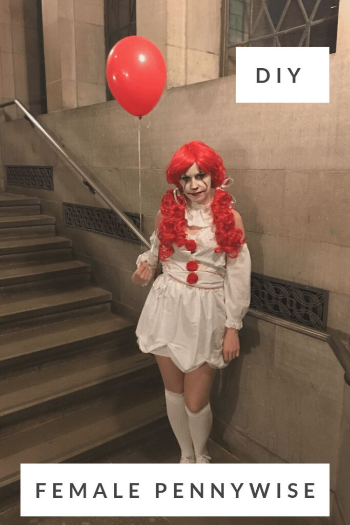 DIY Female Pennywise IT Costume Bright Shadows Pennywise Girl  - Something Easy Or What Crossword