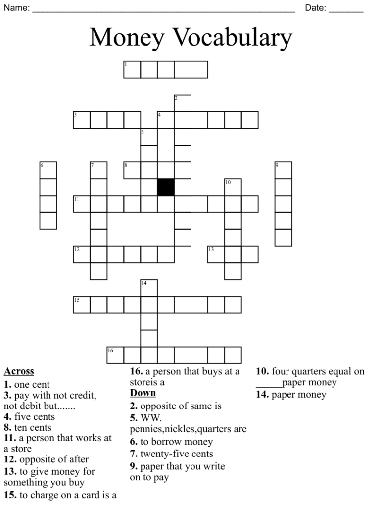Hundred Dollar Bill Slang Crossword Clue Kutucnu 03 021 By Josuelo  - Source Of Easy Money Crossword Puzzle Clue