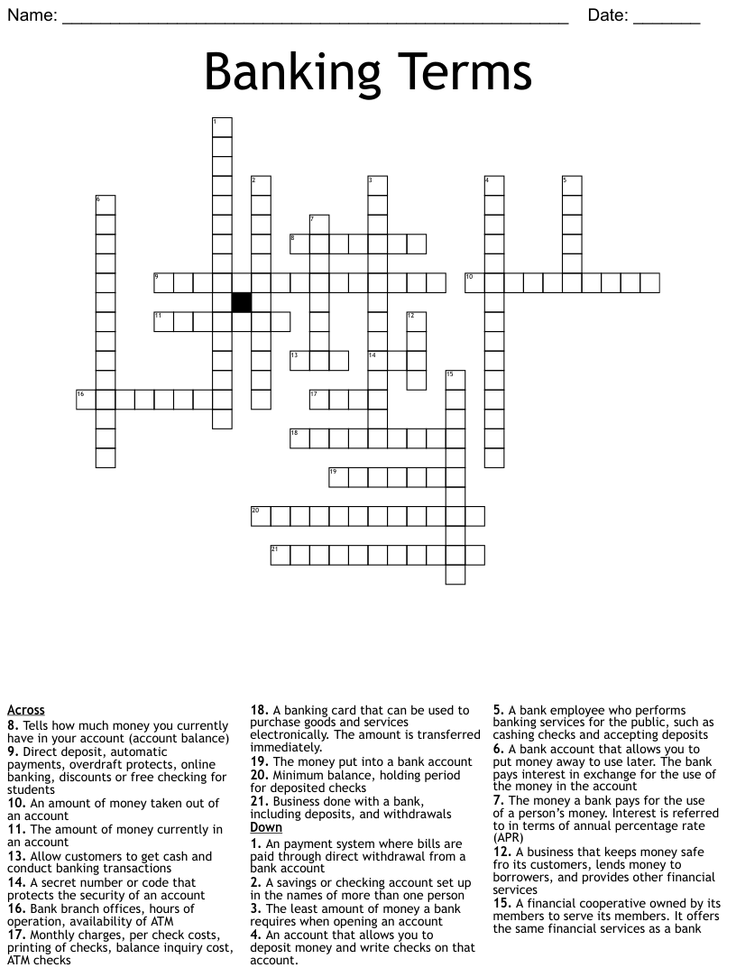Money In Advance Crossword Printable Crossword Puzzles With Answers  - Source Of Easy Money Crossword Puzzle Clue