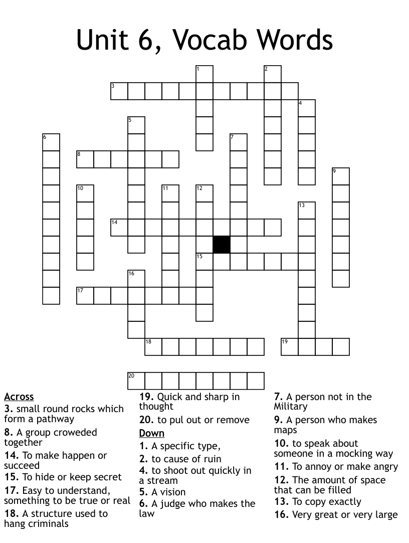 Vocab Unit 6 Word Search WordMint - Summary Of An Easy Negotiation Crossword