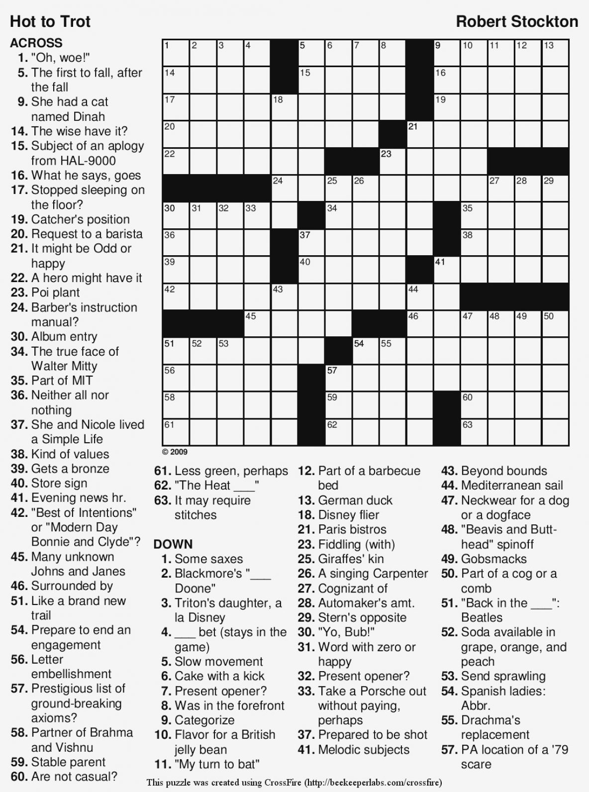 Very Easy Crossword Puzzles Printable Printable Crossword Puzzles - The Big Easy Crossword