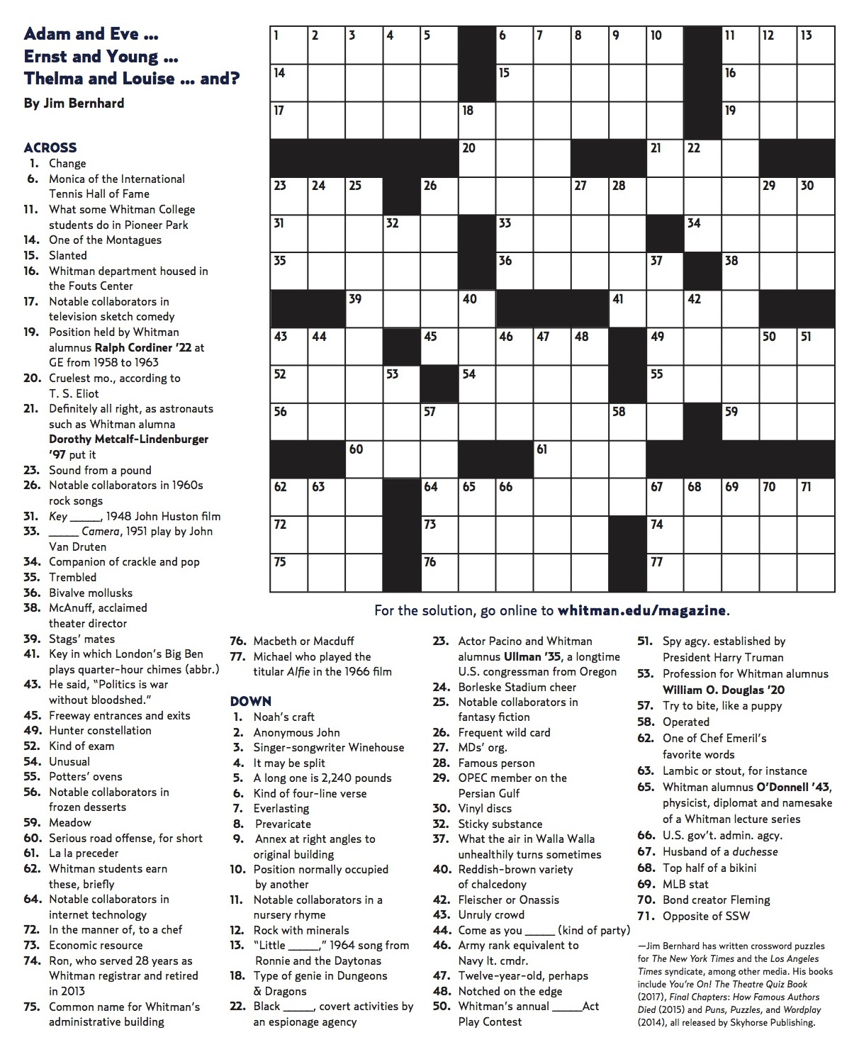 Printable Winter Crossword Puzzles For Adults With Answers - They Go Down Easy Crossword