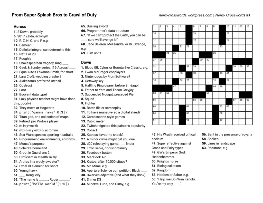 Free Printable Crossword Puzzles Easy For Adults My Board Free  - Today Easy Crossword Puzzle