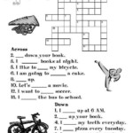 Crosswords For ESL Crossword Word Family Worksheets English  - Verb In Easy Reader Book Crossword