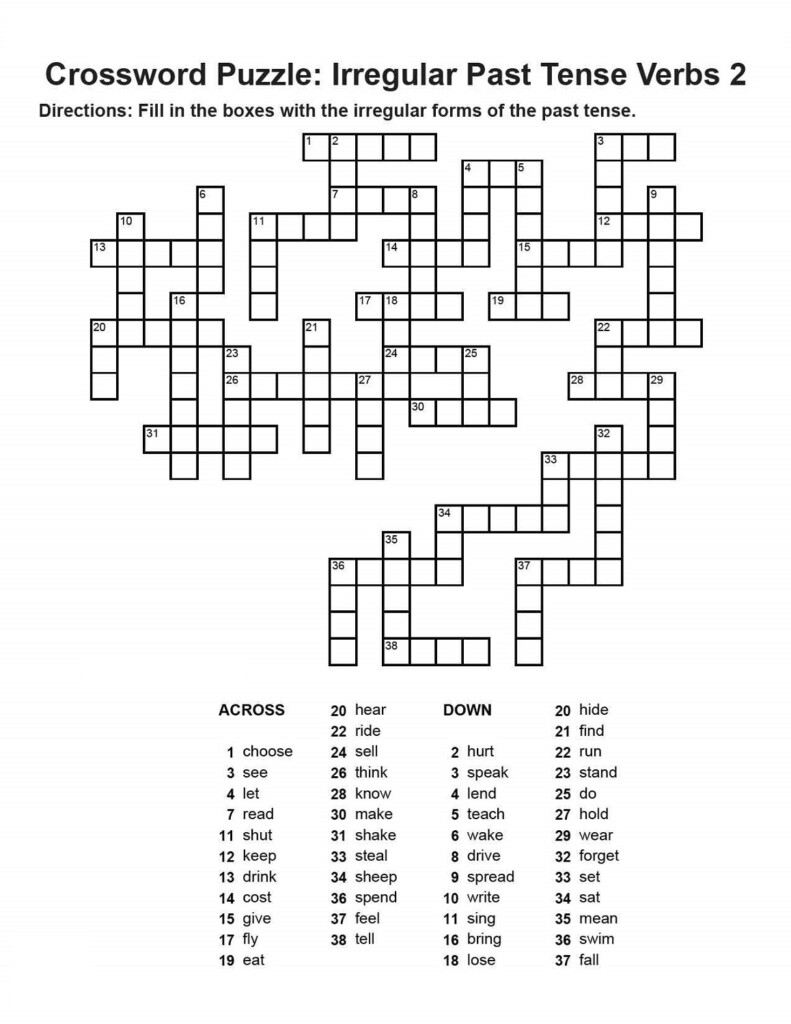 Past Simple Crossword Puzzle With Answers - Very Easy Living Crossword Clue