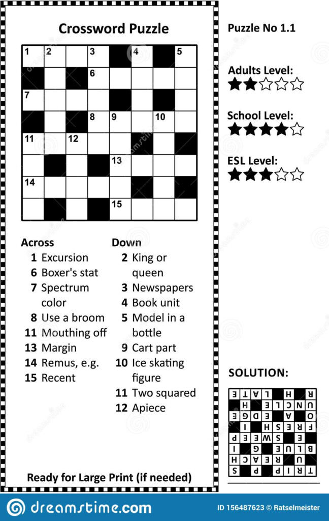 Free Easy Printable Crossword Puzzles For Adults - Very Easy Putt Crossword