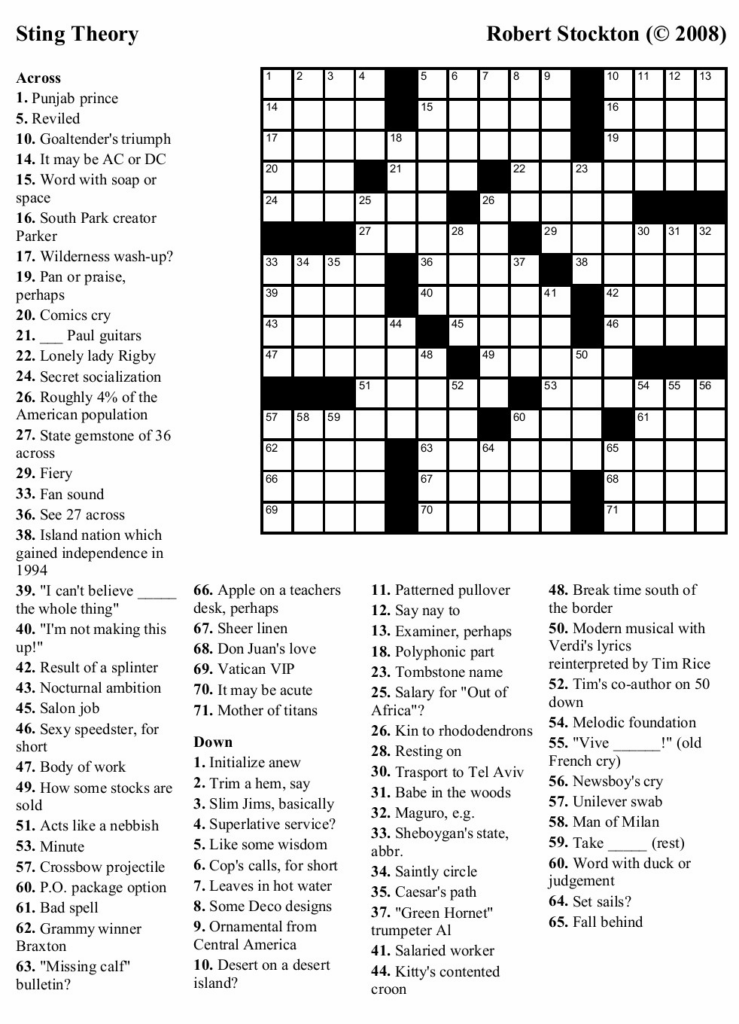 Washington Post Crossword Puzzle Printable Surfeaker - Washington Post Easy Crosswords