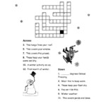 Printable Crosswords Puzzles Kids Activity Shelter - Winter Crossword Easy
